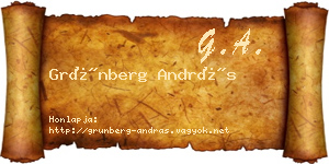 Grünberg András névjegykártya